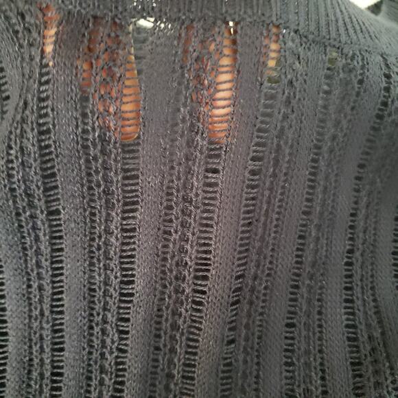 Dunes Womens SIZE 10 Navy Long Sleeves Knit Sweater Blouse Top Tunic Hi Lo Artsy - Picture 6 of 15